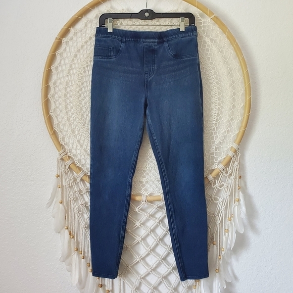 Spanx Jean-ish Denim High Rise Back Pocket Stretch Leggings Size L - Picture 7 of 8